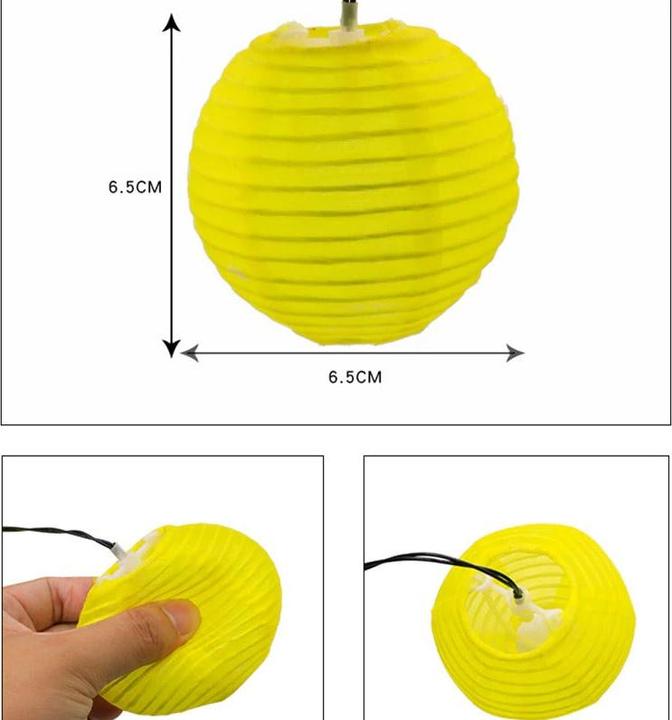 Produktbild Hermex 6.5m Solar Lampion-Lichterkette LED-Lichterkette Leucht-Girlande bunt (6.50 m)