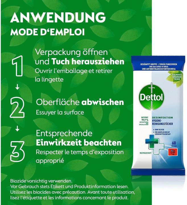 Image du produit Dettol Lingettes de nettoyage désinfectantes