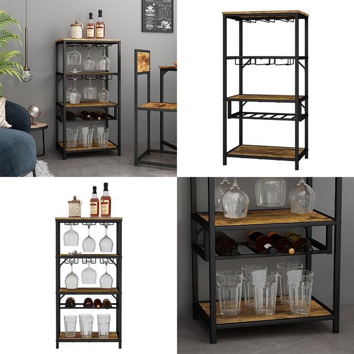 Actual product image Vichy Wine rack Vela, Rustic oak, with glass holder