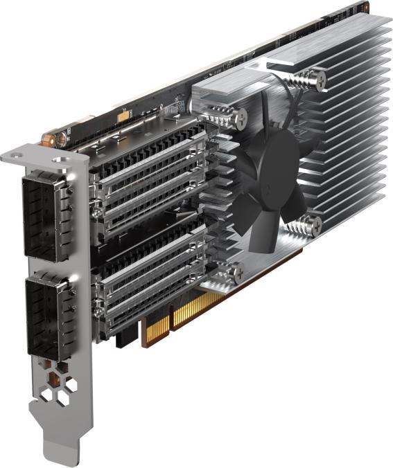 Image du produit QNAP Carte d'extension de réseau QSFP28 à double port, 100GbE, faible encombrement, PCIe Gen4 x16
