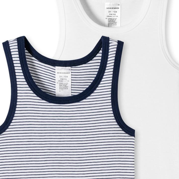 Image du produit Schiesser Pack de 6 maillots de corps Kids Boys à fines côtes en coton organique (92)