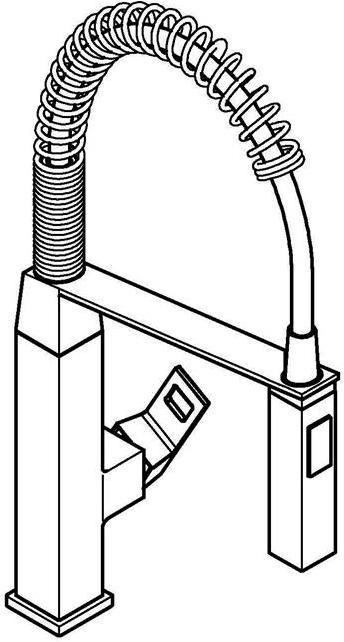 Produktbild Grohe Küchenarmatur mit flexiblen Auslauf Eurocube chrom glänzend 31395000