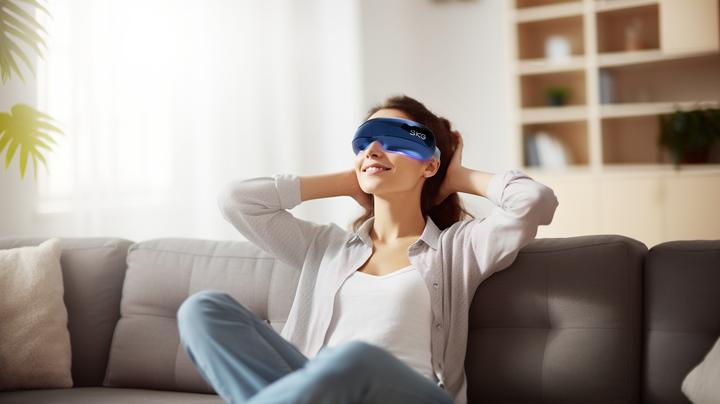 Actual product image SKG E3 Pro eye and temple massager with viewing window
