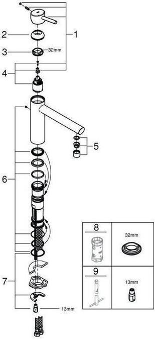 Actual product image Grohe Kitchen Faucet with Single Lever Mixer Concetto glossy chrome 31128001