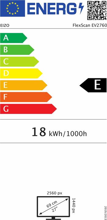 Energy Label Eizo FlexScan EV2781 (2560 x 1440 pixels, 27")