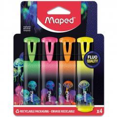 Actual product image Maped Deepsea Paradise highlighter, assorted colours, 4 pcs. (Multicoloured, 5 mm, 4 x)