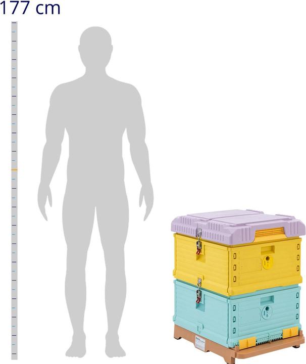 Actual product image Wiesenfield Beehive - plastic (polypropylene) - 54 x 44 cm - with thermal insulation (Bee, Wild bees)