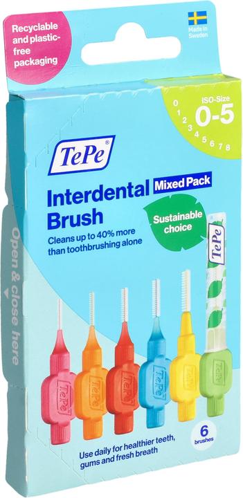 Immagine prodotto TePe Interdental Brushes Mixed Pink To Green - Ideal For Dental Hygiene (6 x, 0.80 mm)
