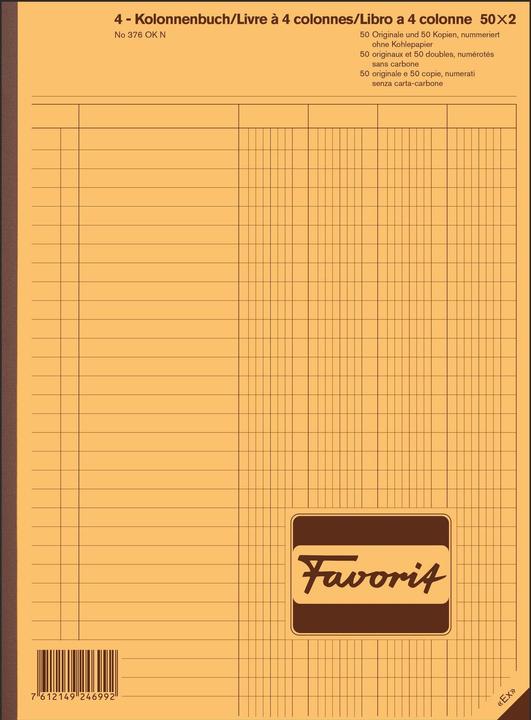 Image du produit Favorit Cahier autocopiant Colonnes avec papier autocopiant (100 x)
