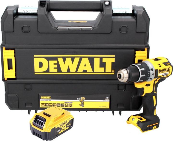 Actual product image DeWalt DCD 791 18 V Brushless Cordless Drill Driver + TSTAK-Box + 1 x Battery DCB 184 5,0 Ah - witho (Rechargeable battery operated)