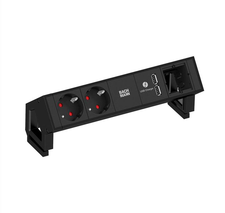 Image du produit Bachmann Cordon d'extension DESK 2 (2 x, CEE 7/3, USB, 0.20 m)