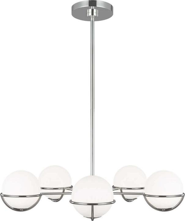 Produktbild Elstead Lighting Apollo LED Kronleuchter G9 5-fach Poliertes Nickel (81.30 cm)
