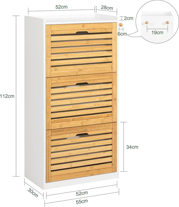 Immagine prodotto SoBuy Ribaltina per scarpe (55 x 112 x 30 cm)