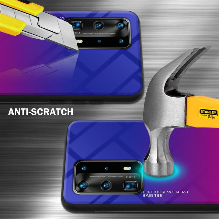 Actual product image Cadorabo TPU 2 colors glass cover (Huawei P40 Pro+)