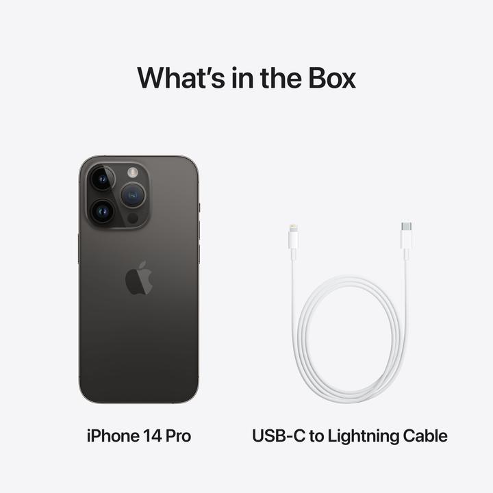 Image du produit Apple iPhone 14 Pro (128 Go, Noir Spatial, 6.10", SIM + eSIM, 48 Mpx, 5G)