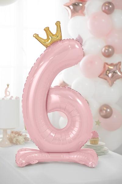 Image du produit Partydeco Ballon chiffre 2 sur pied - Rose