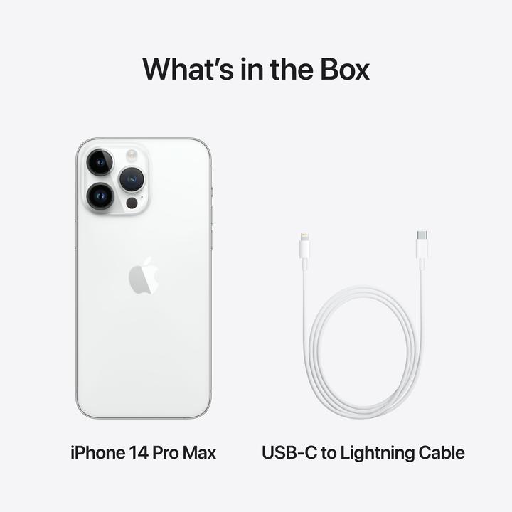 Actual product image Apple iPhone 14 Pro Max (128 GB, Silver, 6.70", SIM + eSIM, 48 Mpx, 5G)