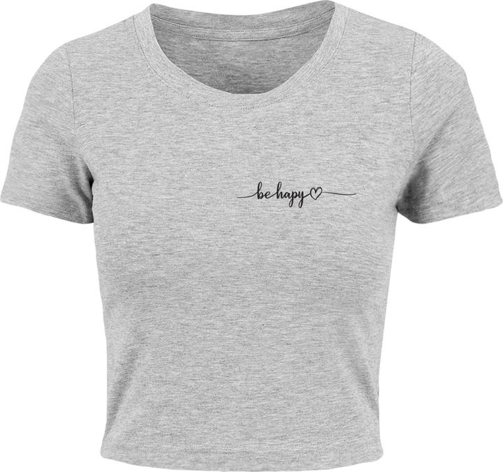 Merchcode Ladies Be Happy Cropped Tee - 118937