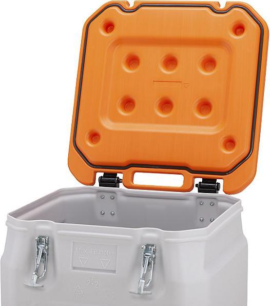 Produktbild Cemo Gefahrgut-Box mobil grau Deckel orange 250 Liter