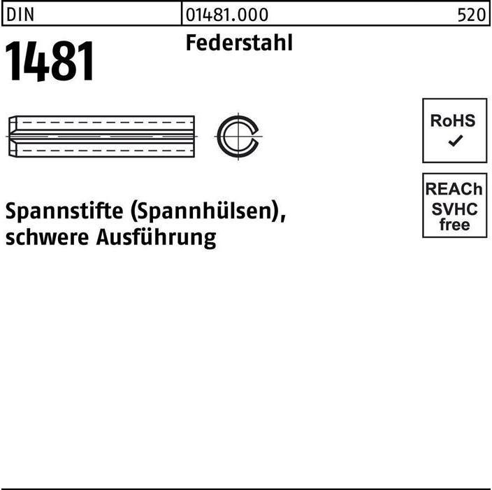 Produktbild Spannstift DIN 1481 5 x 24 Federstahl schwere Ausführung DIN 1481