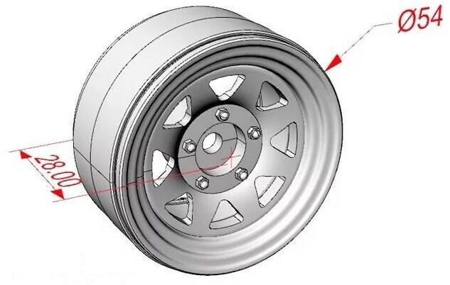 Image du produit Hobbytech Jantes 1.9" Metal Beadlock Classic 3 Blanc, 4