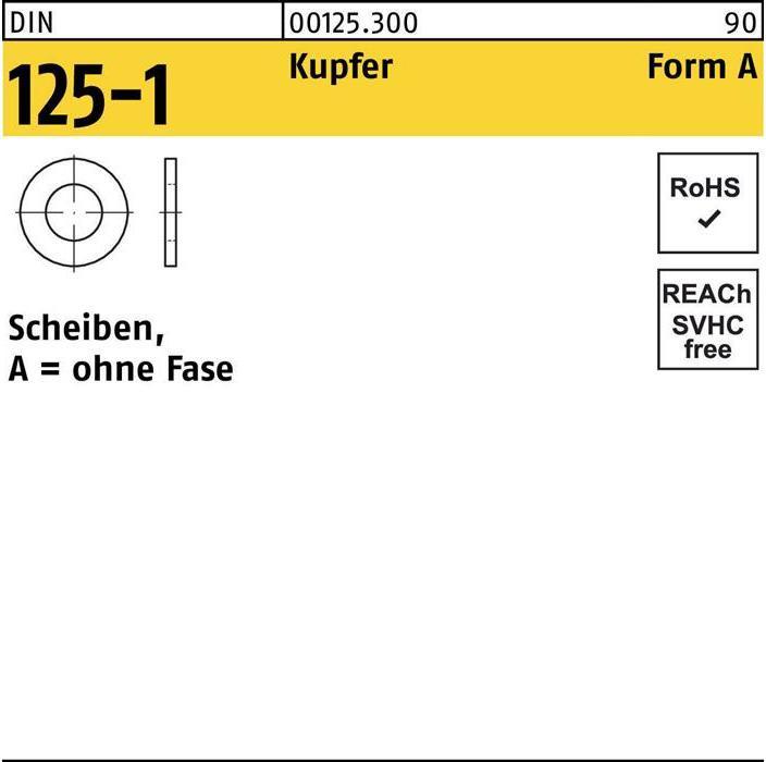 Actual product image Washer DIN 125-1 Form A 13 x24 x2.5 Copper