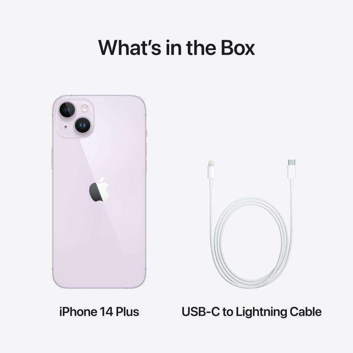 Produktbild Apple iPhone 14 Plus (128 GB, Purple, 6.70", SIM + eSIM, 12 Mpx, 5G)