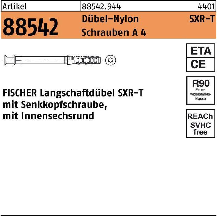 Image du produit Fischer Chevilles pour cadres R 88542 SXR 10x160 T Vis A 4/chevilles-nylon (50 pcs)