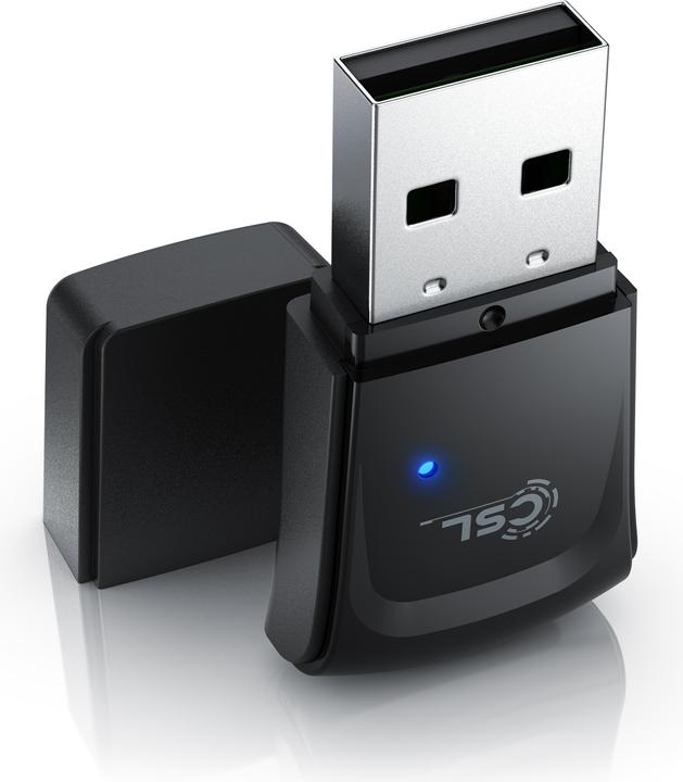 Image du produit CSL Dongle WLAN, clé USB 300 Mbit/s Adaptateur WiFi 2,4 Ghz 2T2R, gain 18 dBm, WEP WPA WPA2 (USB 2.0)