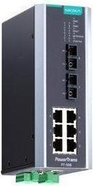 Actual product image Moxa PT-508-MM-SC-24 - Managed IEC 61850-3 DIN rail Ethernet switch with 6 10100BaseT(X) ports and 2 1010