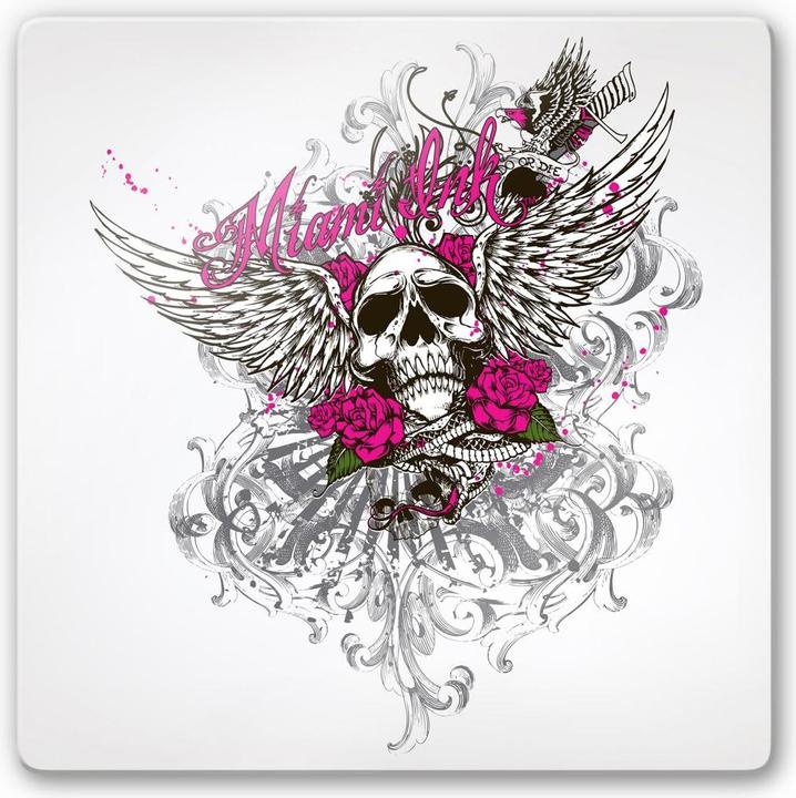 Actual product image Miami Ink Skull with roses (50 x 50 cm)