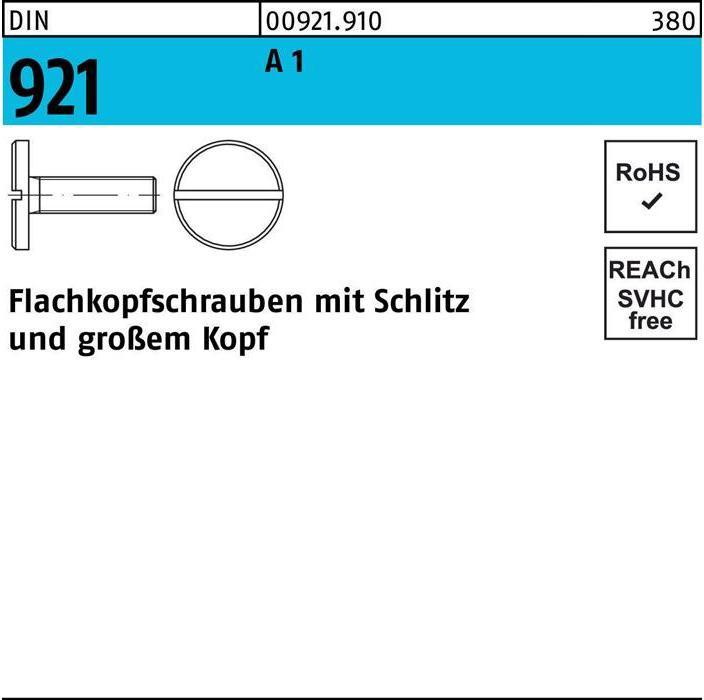 Actual product image Reyher Flat head screw DIN 921 w.slot M 6 x 12 A 1 (100 Screws per piece)
