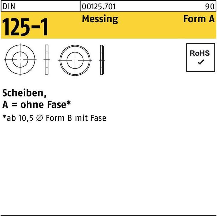 Actual product image Washer DIN 125-1 Form A 3.2 x 7 x0.5 Brass