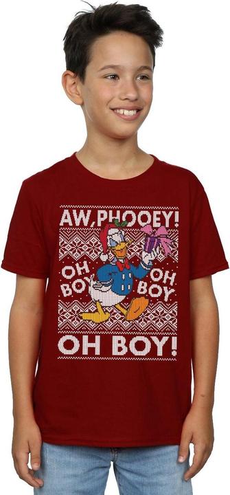 Actual product image Disney Boys Donald Duck Christmas Fair Isle T-Shirt (128)