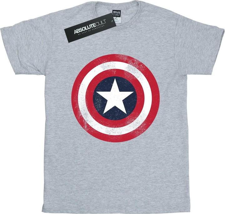 Captain America Distressed Schild Baumwolle Boyfriend TShirt