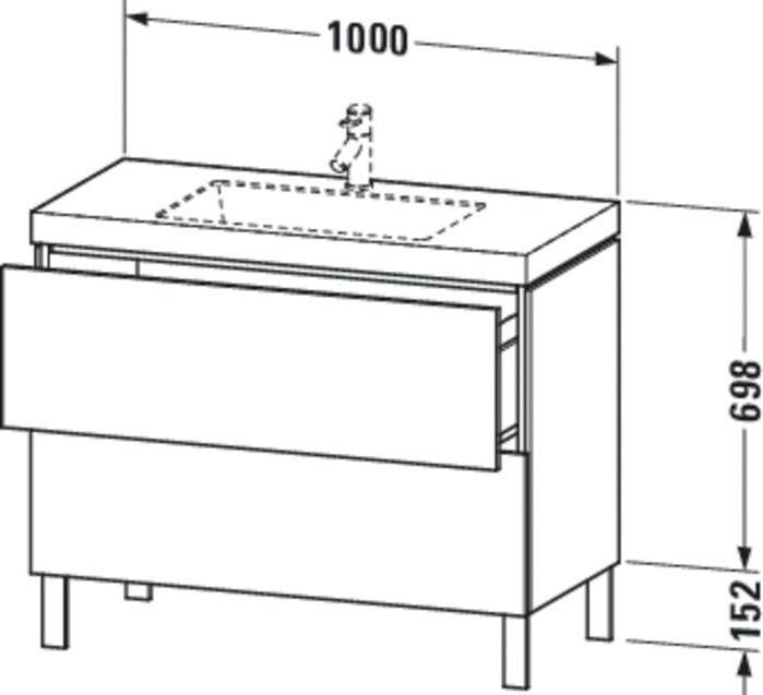 Produktbild Duravit Waschtischunterbau L-CUBE m WT Vero Air 698x1000x480mm 1 HL fla gr