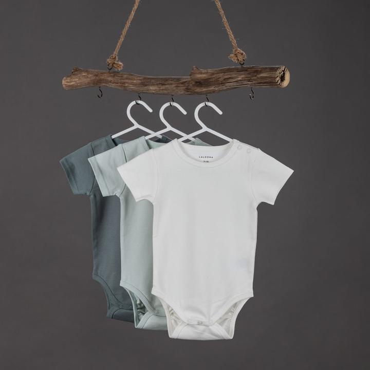 Produktbild La Loona LaLoona Baby-Bodys & Wickelbodys Baby Body Kurzarm OEKO-TEX® 6er Pack - Salbeigrün Grau (80)