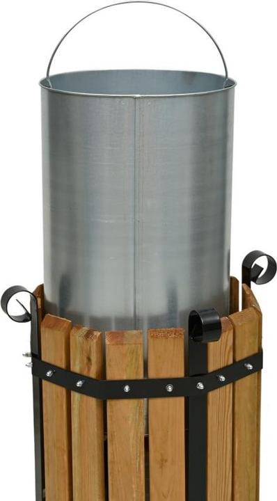 Actual product image Aristar Open waste bin with wooden panelling (50 l)
