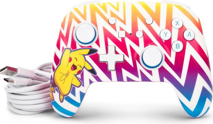 Actual product image PowerA Enhanced Wireless Controller Vibrant Pikachu (Switch, Switch Lite, Switch OLED)