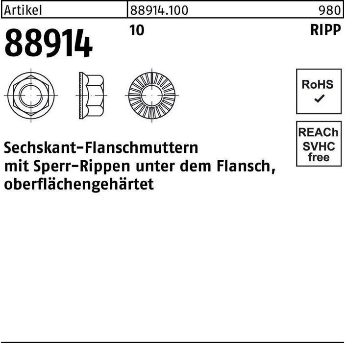 Immagine prodotto Dado flangiato esagonale R 88914 Nastro di bloccaggio M 5 10 (M5)