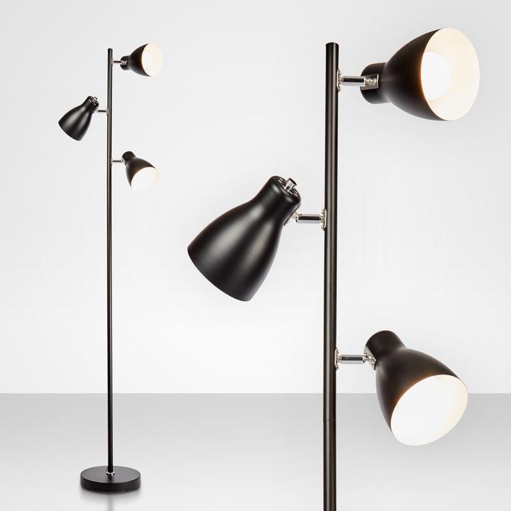 Produktbild B.K.Licht Stehleuchte, schwarz, 3xE27 exkl. (E27)