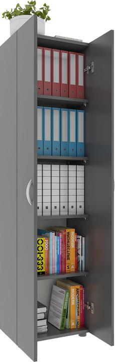 Produktbild VCM Büroschrank Bücher Ordner Aktenschrank Büromöbel Schrank Ulas 5-fach Drehtüren (49 x 34 x 178 cm)
