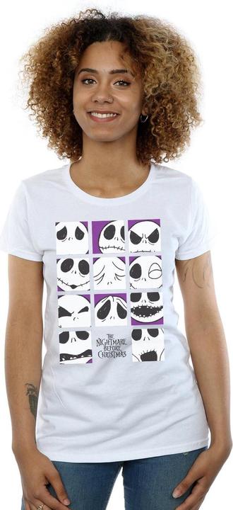 Actual product image Disney Womens/Ladies Nightmare Before Christmas Many Faces Of Jack Squares Cotton T-Shirt (S)