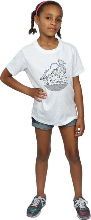 Actual product image Girls Buckbeak Line Art Cotton T-Shirt (128)