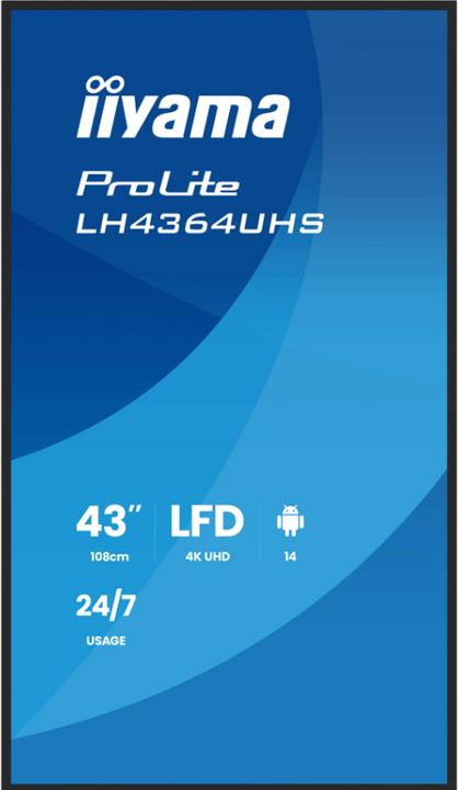 Actual product image iiyama Dis Public 43 LH4364UHS-B1AG UHD (3840 x 2160 Pixels, 43")