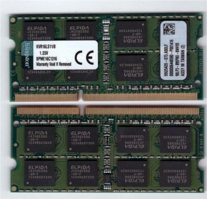 Produktbild Kingston ValueRAM (1 x 8GB, 1600 MHz, DDR3L-RAM, SO-DIMM)