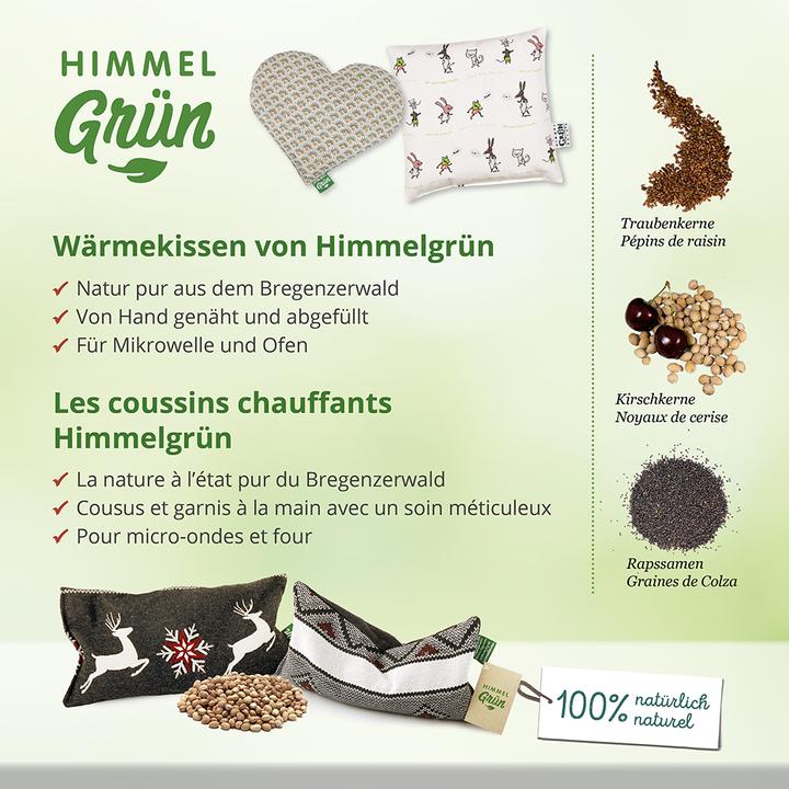 Produktbild Himmelgrün Traubenkernkissen Harmonieherz (30 x 26 cm)