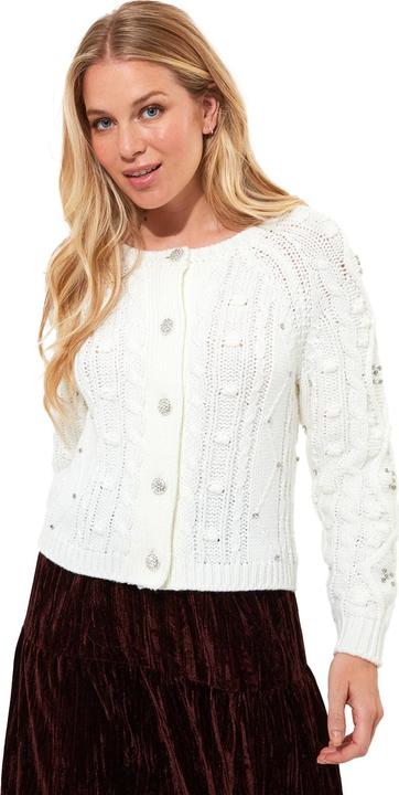 Actual product image Joe Browns Diamanté Embellished Cable Knit Cardigan (44)