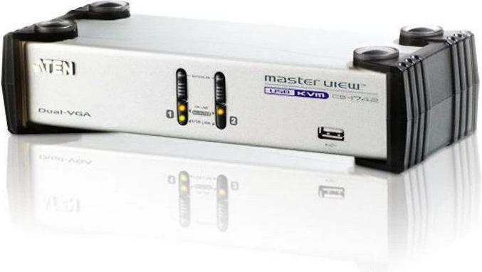 Aten CS1742, 2-Port USB Hub KVM Switch with VGA Dual-View