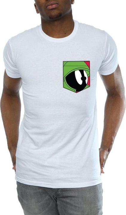 Immagine prodotto Looney Tunes Marvin The Martian Face Faux Pocket Maglietta Uomo (XL)